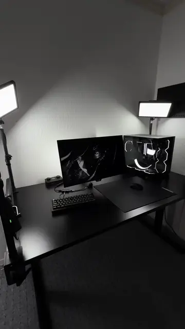 Best black minimalistic gaming setup 😶‍🌫️ #techtok #minimalist #pcsetup #Gamin