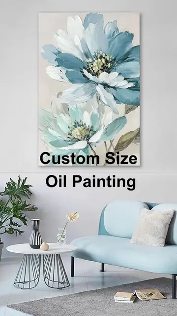 Thick texture hand-painted floral oil painting, the texture is absolutely stunni