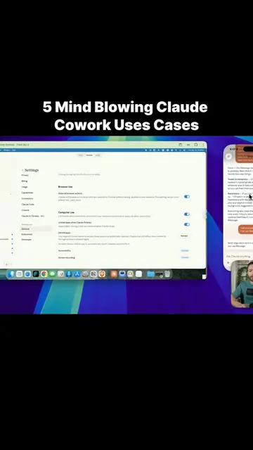 5 Mind Blowing Claude Cowork Uses Cases, Pt 3 #claudeai#aiproductivity#workflowt