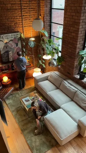 pov: you get a new rug for your loft apartment 🏡✨ #apartmentaesthetic #midcentu