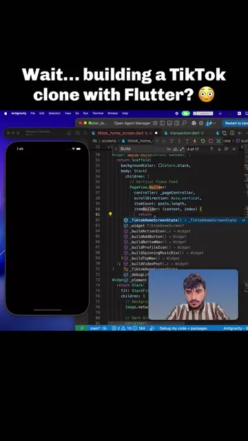 TikTok UI in Flutter 👀 #Flutter 