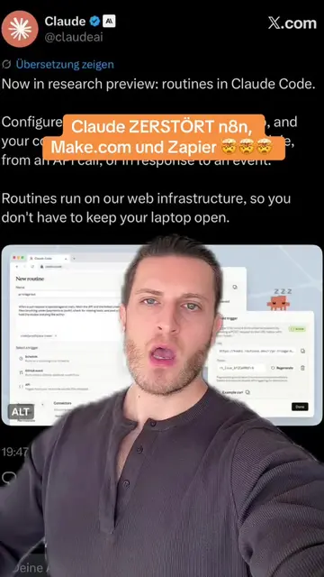 Claude ZERSTÖRT n8n, Make.com und Zapier 🤯🤯🤯 #claude #ai #claudecode #aitool 