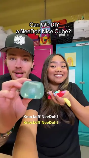 We tried making a DIY version of the viral NeeDoh Nice Cube 😭 #NeeDoh #FidgetTo