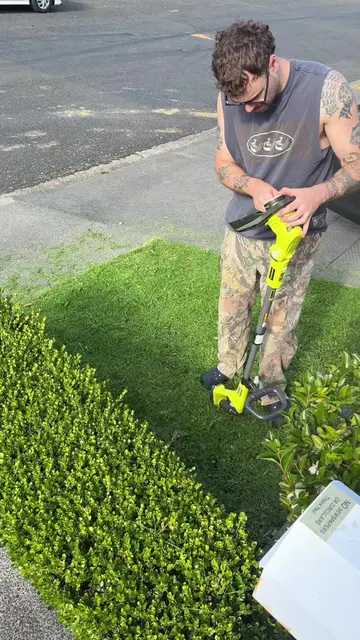 Not me thinking a weed eater would be sweet for our lawn… I guess that’s what I 