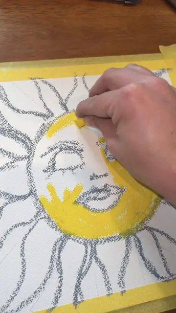 I had to do a sun oil pastel to match the moon ☀️ #oilpastelart #satisfyingart #