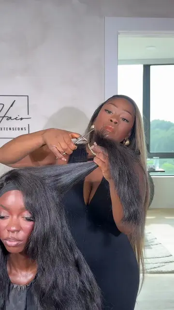 She’s wearing a custom wig that I made using 4 bundles of 24” VietRAW Body Wave 