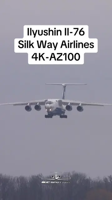 Ilyushin Il-76 from Silk Way Airlines 4K-AZ100 arrival at Munich Airport #il76 #