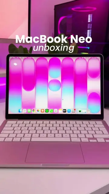 Unboxing the MacBook Neo in Blush 💻🎀 MacBook Neo specs: 🔹 6-core CPU 🔹 5-cor
