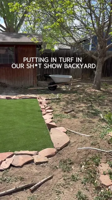 Our backyard faces due west and gets too much sun for grass. So I basically made
