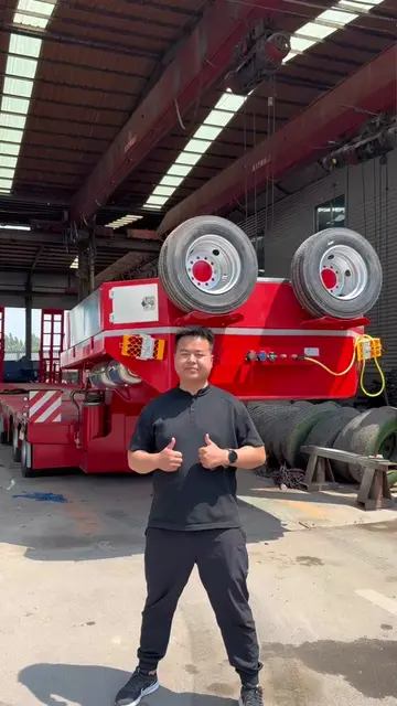 Lowbed semi trailer, made of high-quality steel, suitable for transporting large