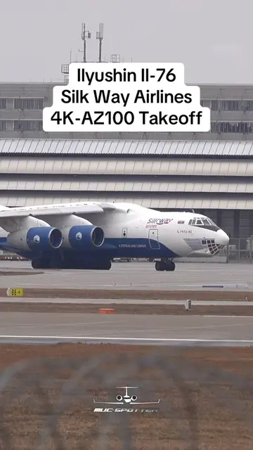 Ilyushin Il-76 from Silk Way Airlines 4K-AZ100 departure at Munich Airport EDDM 