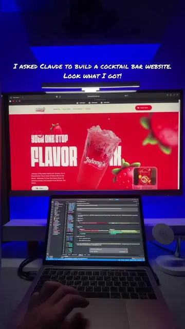 Built a whole cocktail bar website  with Claude Code — no templates,  no drag & 