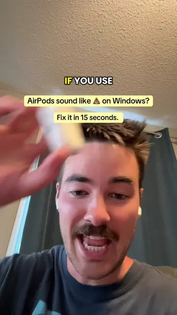 Fix poor sound quality with AirPods on Windows in 15 seconds. #airpods #windows 