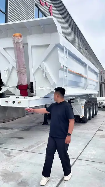 The rear dump semi trailer is made of high-quality steel and is suitable for tra