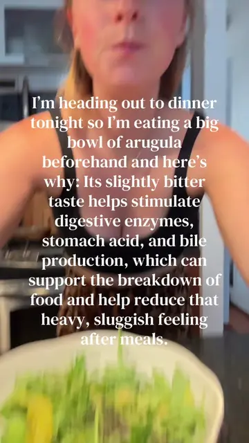 Support your digestion before a big meal out: eat a bowl of arugula #holisticnut