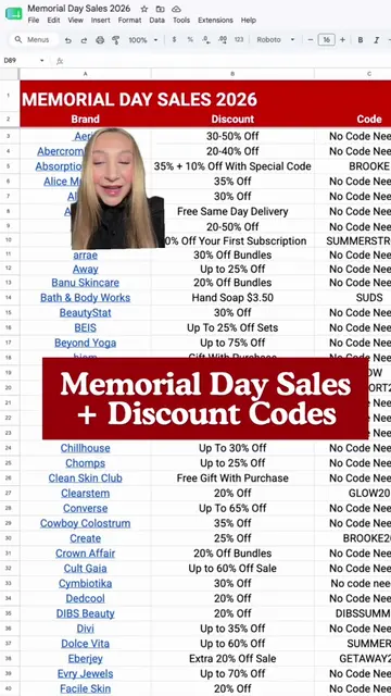Comment “MDW” and I’ll send you the link to all the Memorial Day Sales + Discoun