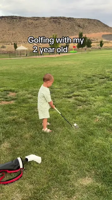 2 year old golfing machine. Range was closed so we made the park work ⛳️  #kidsg