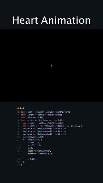 Heart Animation Using JavaScript! #javascript #htmlcss #coding #webdevelopment #