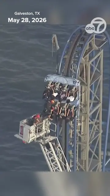 A terrifying roller coaster rescue is underway in Galveston, Texas Thursday. A c