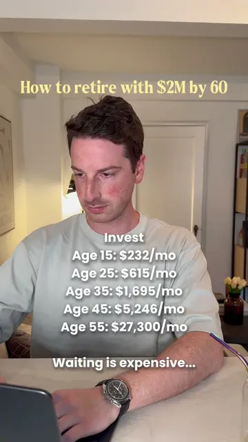 This is why starting early is so powerful. If your goal was to retire at 60 with