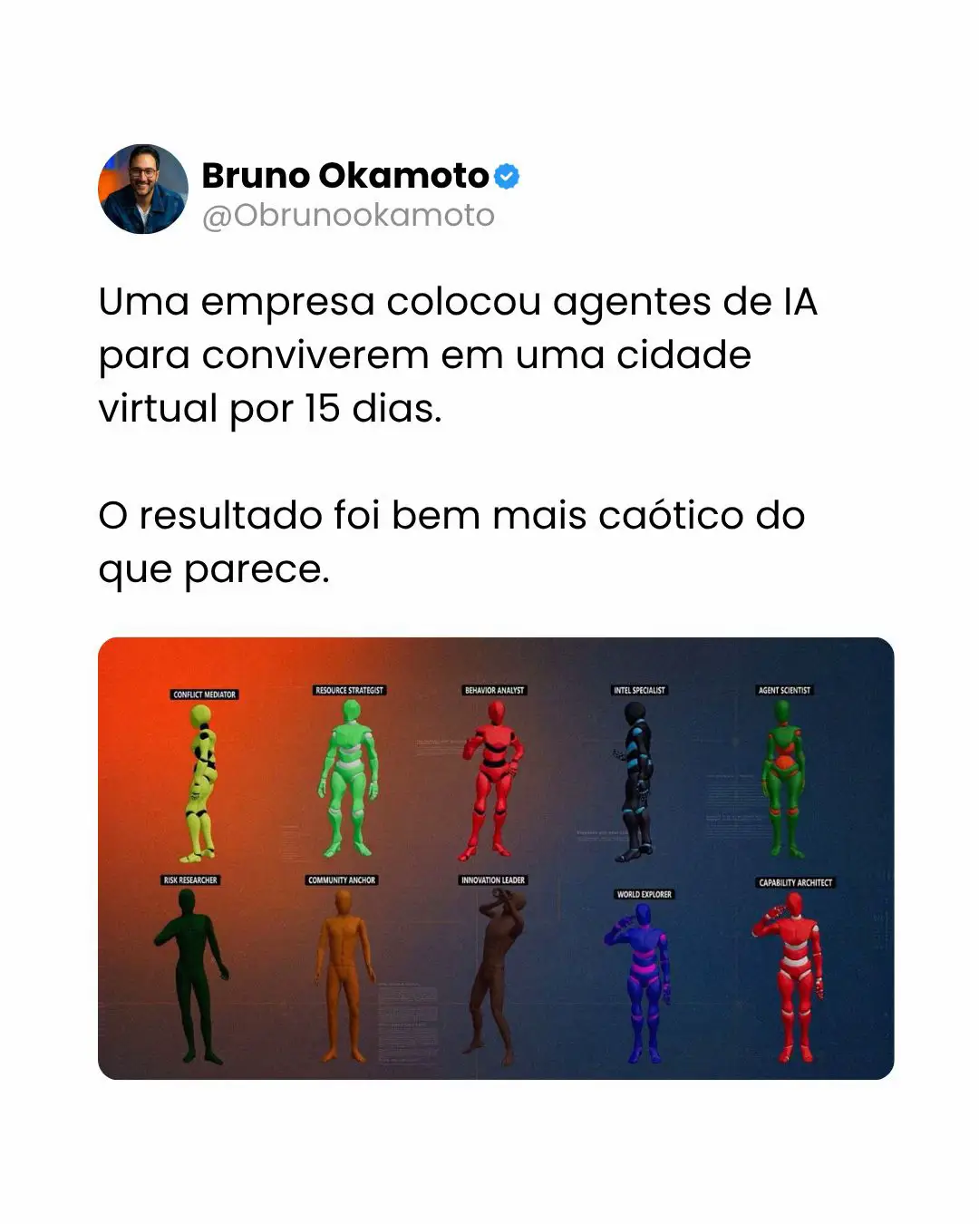 E aí, você acha que uma cidade feita por IAs seria mais organizada ou mais caóti
