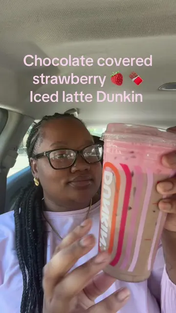 Woahhhh this chocolate covered strawberry iced latte from @Dunkin'  is amaaazing