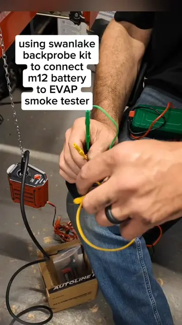 Using swanlake backprobe test kit to connect a Milwaukee m12 battery to an EVAP 