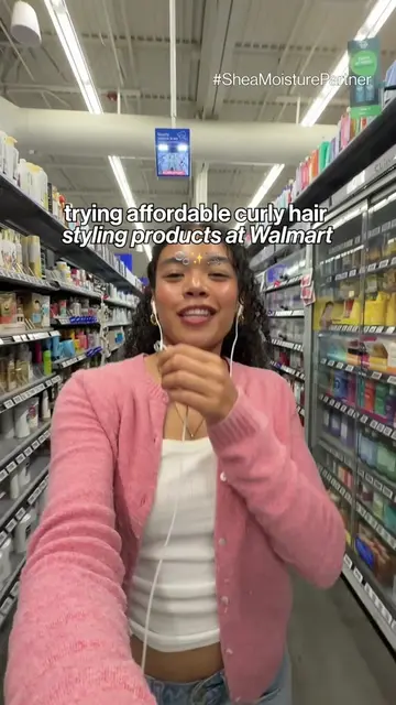#SheaMoisturePartner trying affordable curly hair styling products @Walmart➰✨✍🏽