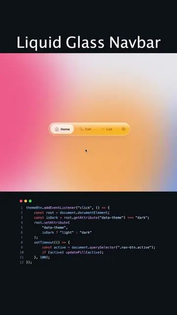 Liquid Glass Animation Using CSS and JavaScript! #javascript #htmlcss #coding #w