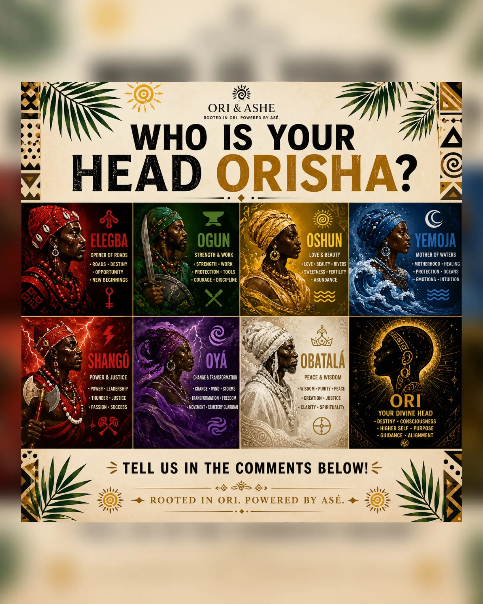Every Orisha carries a different energy, lesson, and path. 🏹 Ochosi — Focus & J