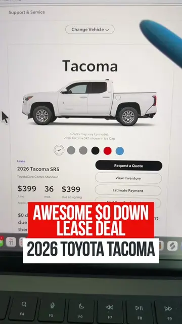 $0 Down Toyota Tacoma Lease Deal! Usually, the national lease offers from Toyota