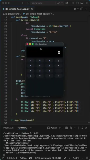 Build a Working Calculator App in Python with Flet #python #coding #programming 