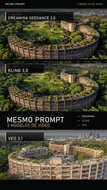 Dreamina Seedance 2.0 vs. Kling 3.0 vs. Veo 3.1: qual modelo entregou o melhor r