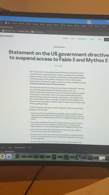RIP FABLE #fable #anthropic #government