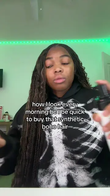 actually it’s a blend 🤓#fyp #bohobraids #bohohair #synthetichair #relatable 