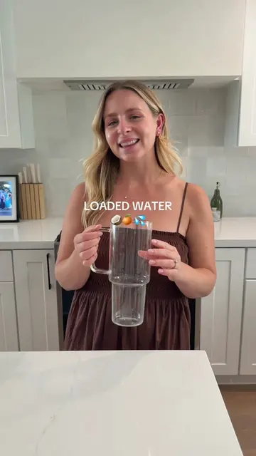 Let’s make a loaded water 🥥🍊💦 maybe the most refreshing one yet!! Obsessed wi