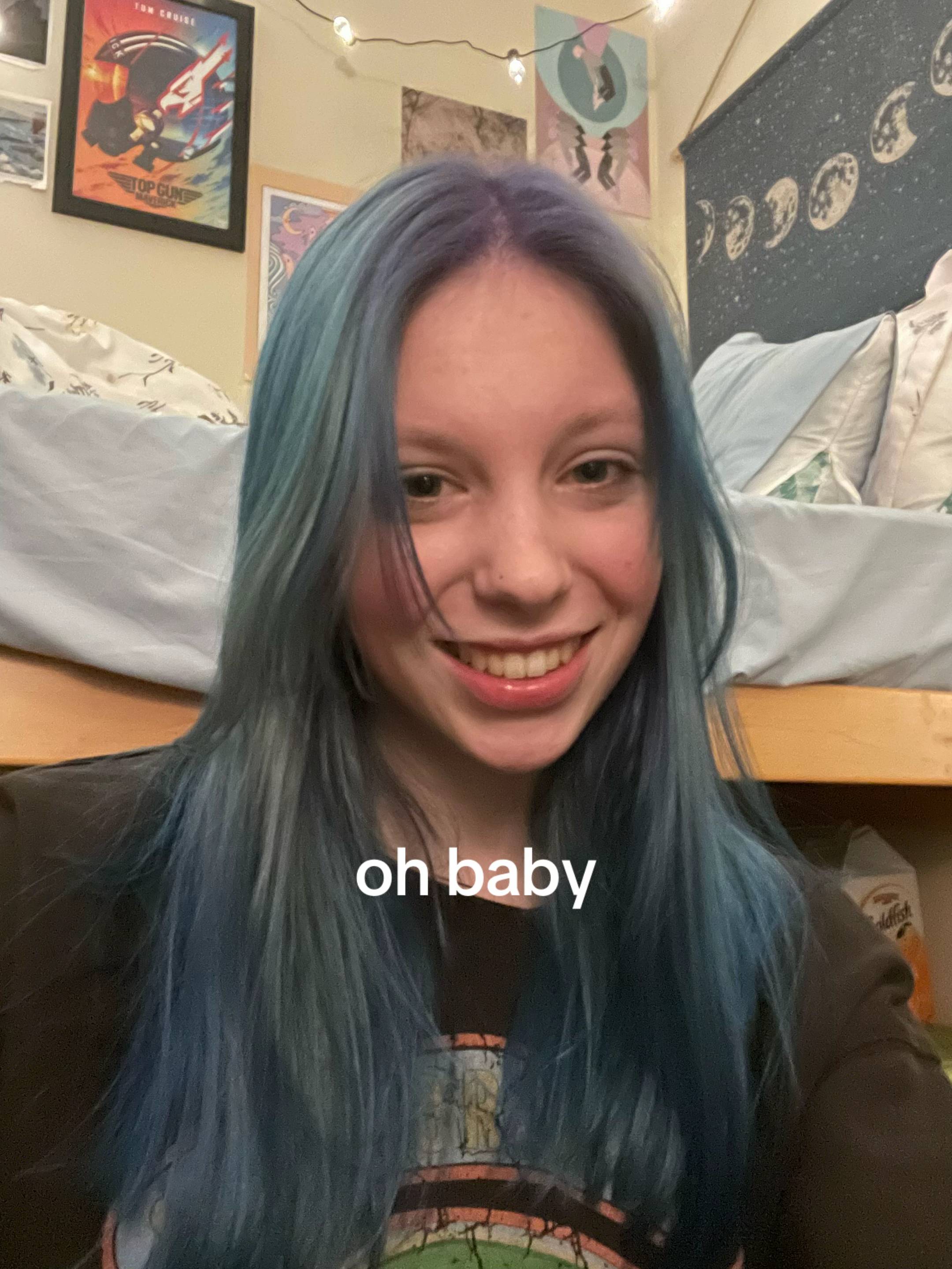 took SOOO long to heal from won’t be doing that again #bluehair #jinx #blue #blo
