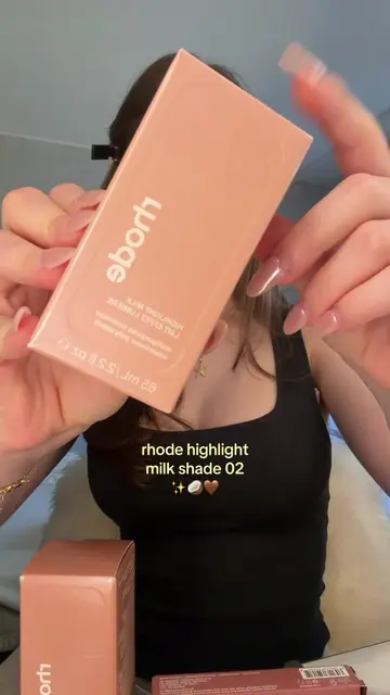 trying rhode’s new highlight milk ✨🥥🤎  @rhode skin  #rhodeskin #makeup #highli