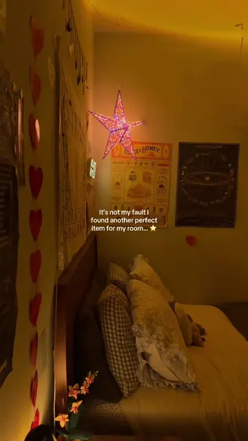 The star lamp is my new favorite thing in here 😸⭐️ #collegelife #college #RoomT