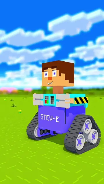Steve became Robot Stev-E - Minecraft Animation  #blender #physics #3danimation 