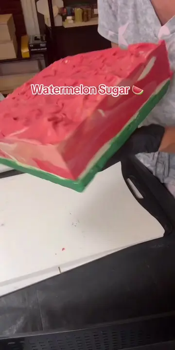 Watermelon Sugar soap! Available only to soap of the month members. Comment ME f