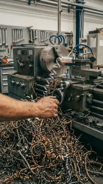 The carriage controls the movement of the cutting tool. #LatheMachine #Machinist