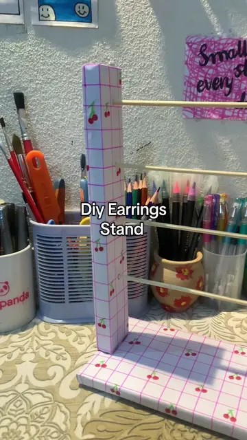 Easy earing stand #viral #earrings #stand #handmade #fyp 