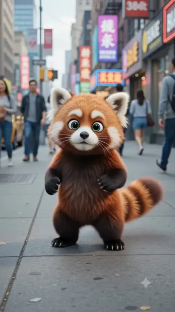 A dancing red panda that doesn't exist — filmed by a camera that was never there