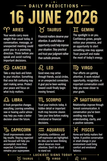 🔮 Daily Horoscope – June 16, 2026... he energy of the day is all about communic