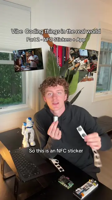 How to build cool things IRL Vibecoding, Part 2 - NFC Stickers +App. I’m now obs