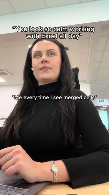 Merge one more cell. I dare you! 🫵  #excel #excelhumor #officehumor #officetok 