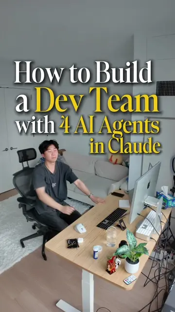 How to build a dev team with 4 AI Agents in Claude #ai #Tech 