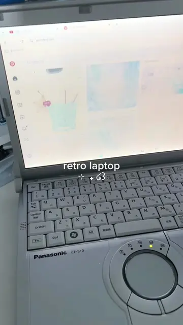 panasonic retro laptop !! so cute i love it 🤍 #panasonic #blue #aesthetic #cute