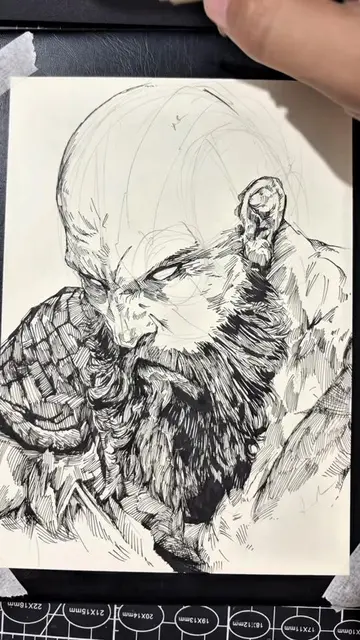 Not a monster. Not a hero. Just Kratos. #pogzart #art #drawing #godofwar 